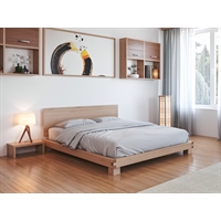 Handcrafted solid wood bed - Hiro (with headboard)