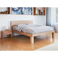 Handcrafted solid wood bed - Lichene (With headboard)
