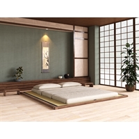 Handcrafted solid wood tatami Japanese bed - Hako