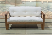 Handcrafted wooden sofa bed with futon - Edera