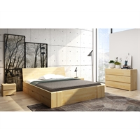 Solid pine wood bed with drawers - Vestre