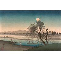 Stampa Giapponese - Hiroshige, Luna d' Autunno sul Fiume Tama